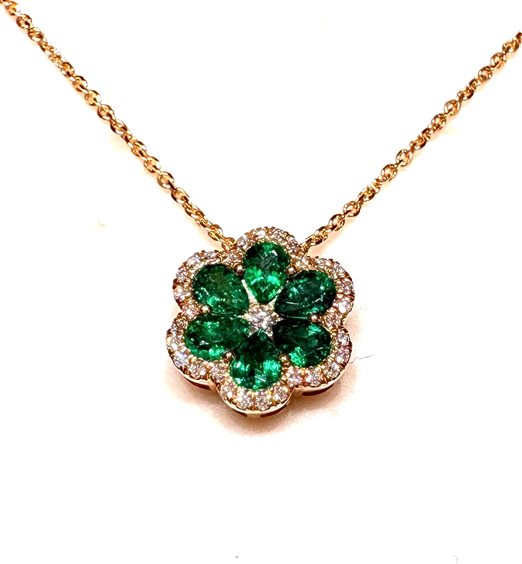 Collana Giorgio Visconti Donna Flower in Oro giallo Smeraldo 0.82 Ct 75964042 - 75964042